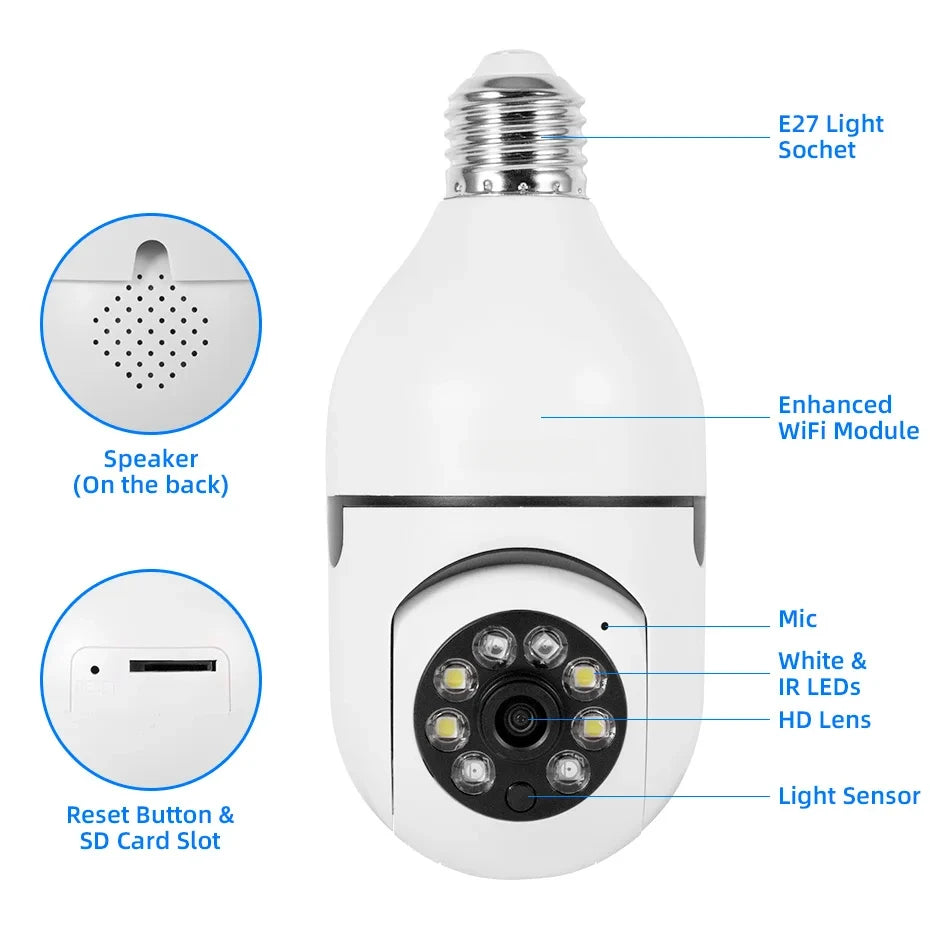Caméra de surveillance 2026 avec vision nocturne couleur, suivi automatique des personnes, zoom, moniteur de sécurité intérieur, caméra IP Wi-Fi mini
