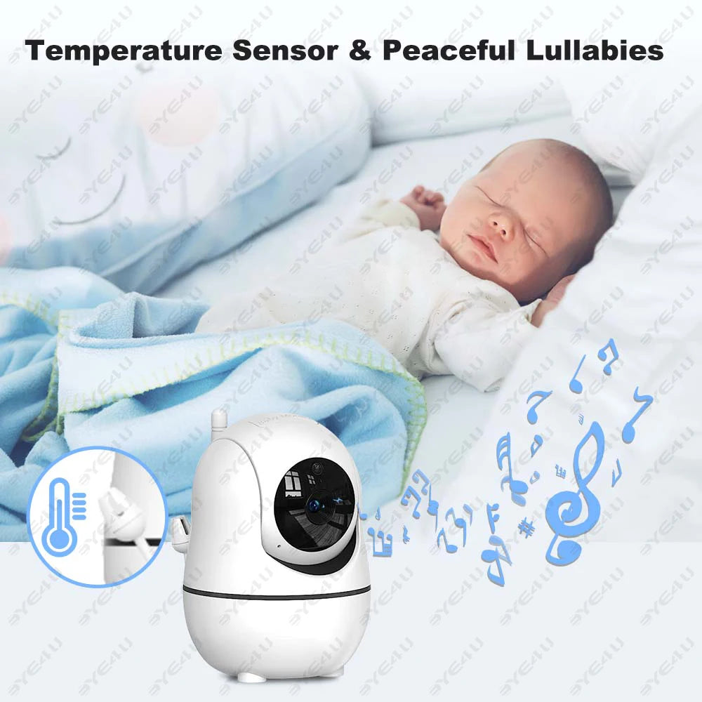 Babyphone Vidéo 5 Pouces PTZ - Capteur Température Berceuses Zoom Motorisé