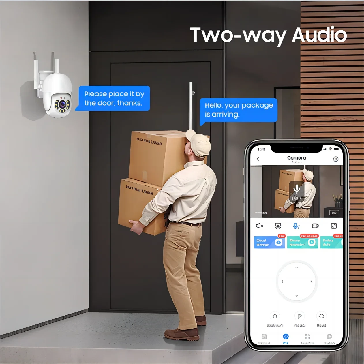 Caméra Extérieure PTZ Tuya WiFi 5G 4MP - IP66, Vision Nocturne, Détection Mouvement, Sans Fil