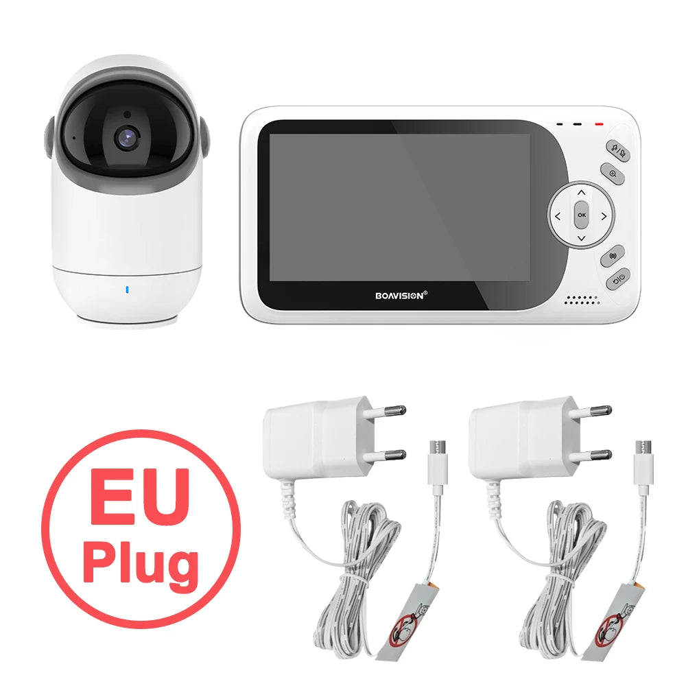Babyphone Vidéo 4.3 Pouces Caméra Panoramique - Vision Nocturne Sans Fil