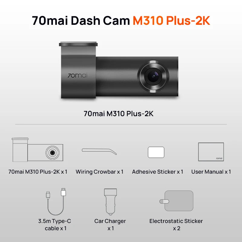 M310 Plus Dashcam 2K - Commande Vocale
