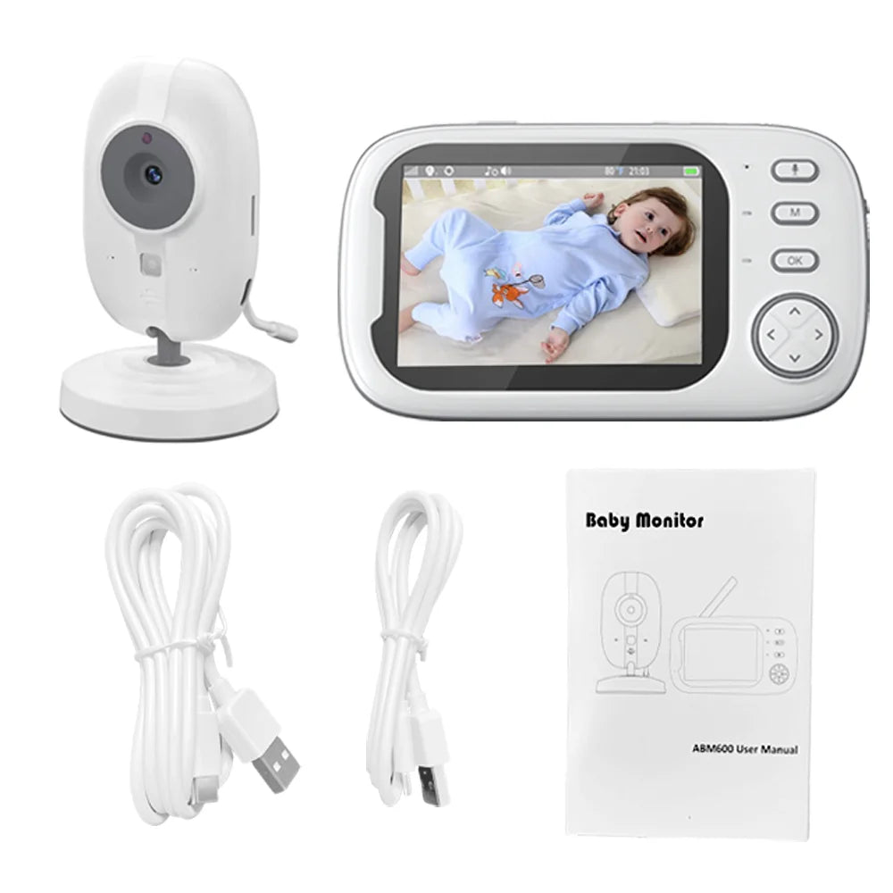Babyphone Vidéo 3.5 Pouces - Surveillance Température Vision Nocturne Audio 2 Voies
