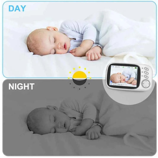 Babyphone Vidéo 3.5 Pouces - Audio Bidirectionnel Vision Nocturne Sans Fil 2.4G