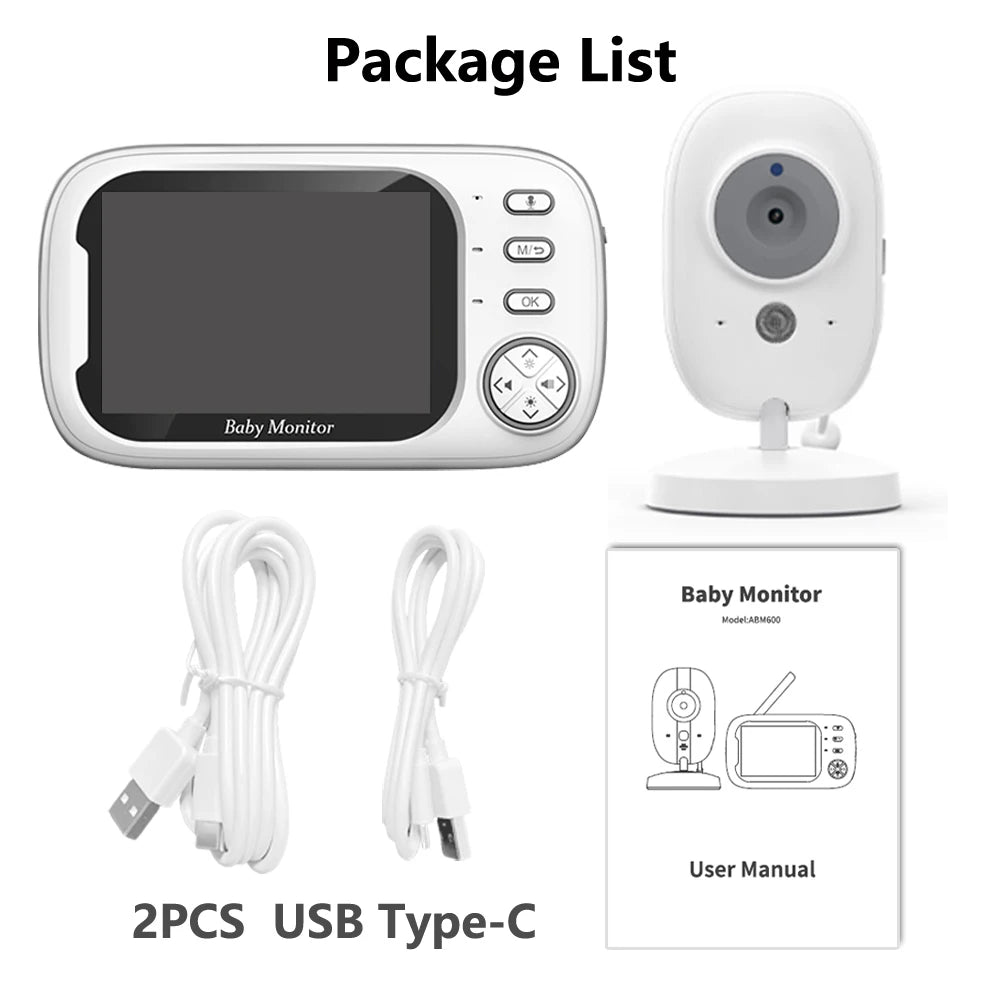 Babyphone Vidéo 3.5 Pouces Sans WiFi - Vision Nocturne Température Audio Bidirectionnel