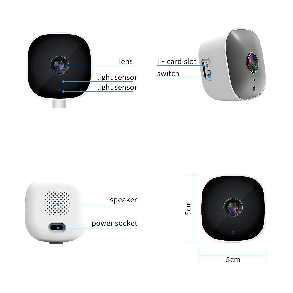 Caméra de sécurité intérieure 4K, audio bidirectionnel, webcam WiFi 2.4G, maison intelligente, surveillance vidéo 8MP, détection de mouvement, vision nocturne IR
