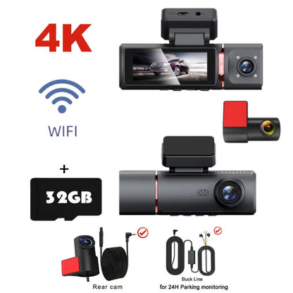 Dashcam 4K 3 Canaux - GPS Intérieur
