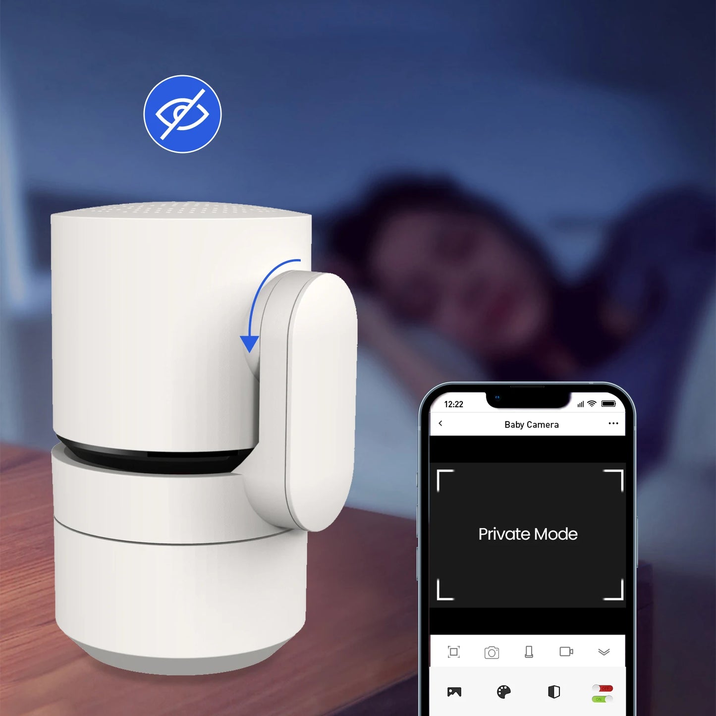 AMOROM 2K caméra intérieure 5/2.4G Wi-Fi maison Vision nocturne caméra de sécurité caméra rotative à 360 degrés AI détection de mouvement caméra IP