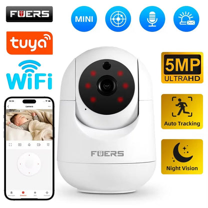 Caméra bébé Tuya 5MP WiFi suivi automatique
