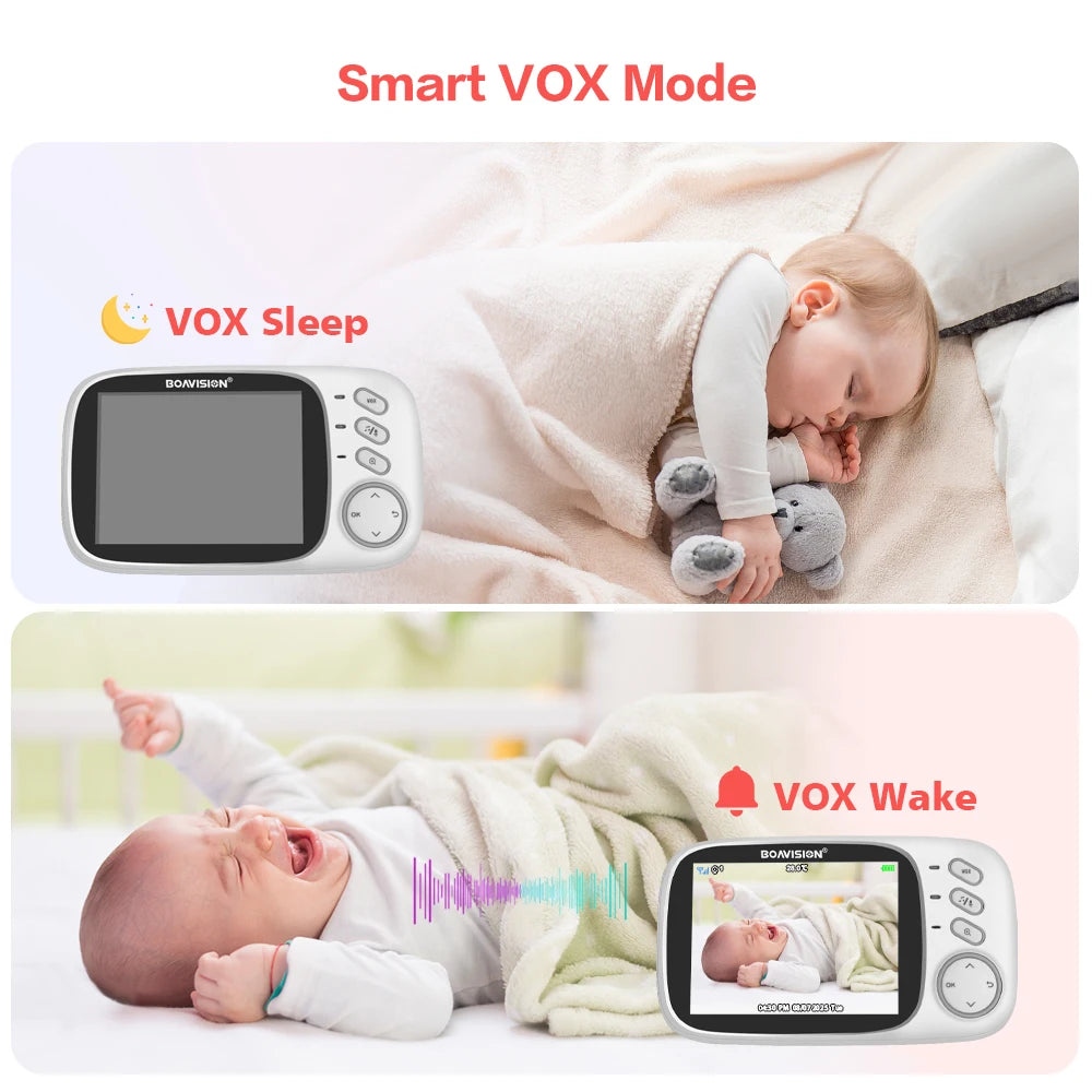 Moniteur Bébé 3.2" - Vision Nocturne Audio 2 Voies