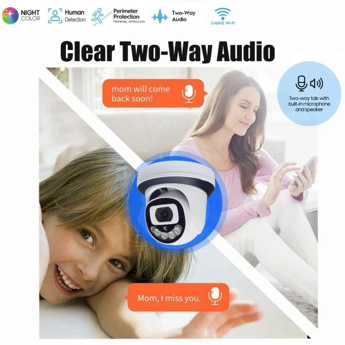 Caméra de sécurité IP 8MP Wifi Surveillance intérieure Protection à domicile CCTV 4/5MP dôme sans fil Camara vidéo intérieure Wi-Fi XM ICSee Ca