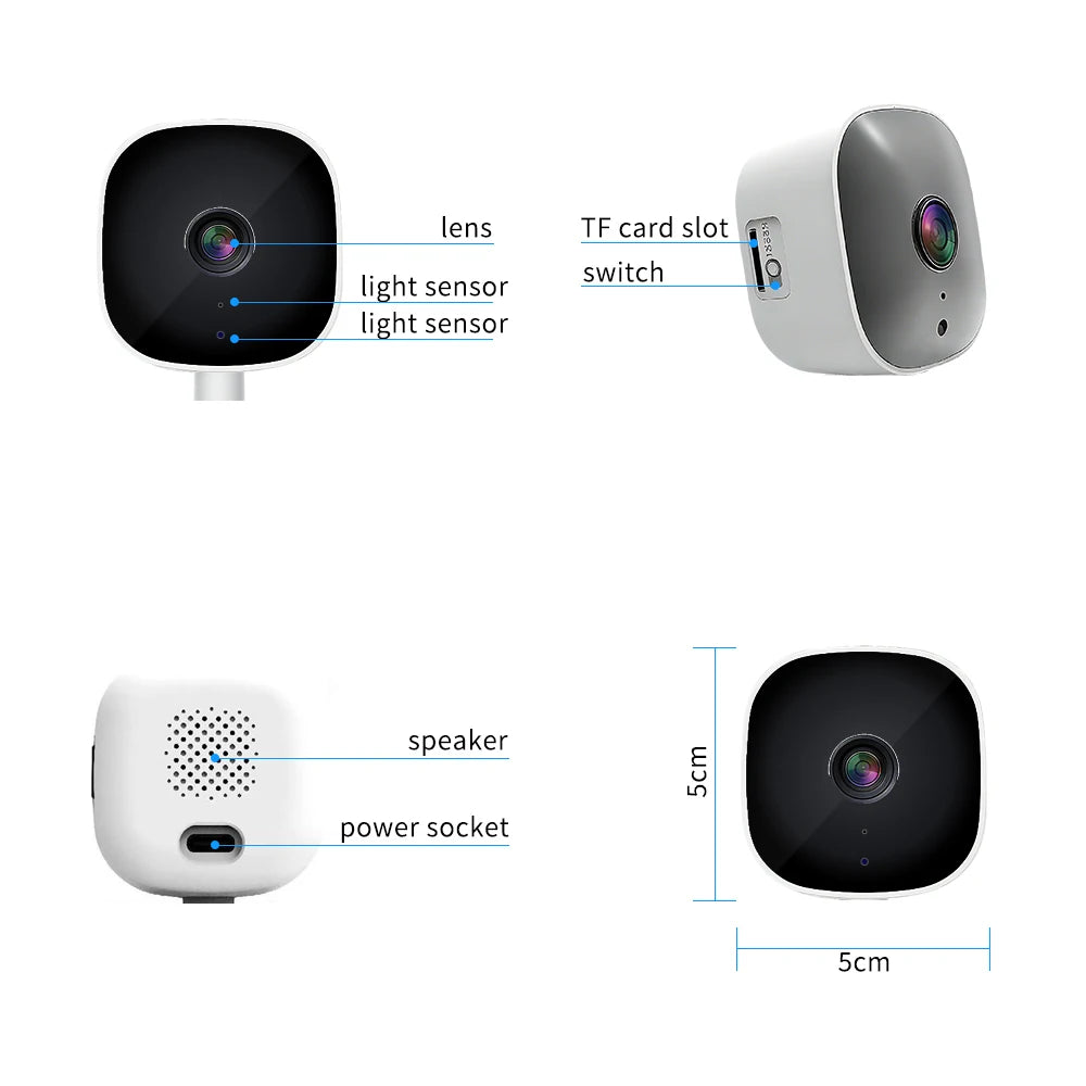 Caméra de sécurité intérieure 4K, audio bidirectionnel, webcam WiFi 2.4G, maison intelligente, surveillance vidéo 8MP, détection de mouvement, vision nocturne IR
