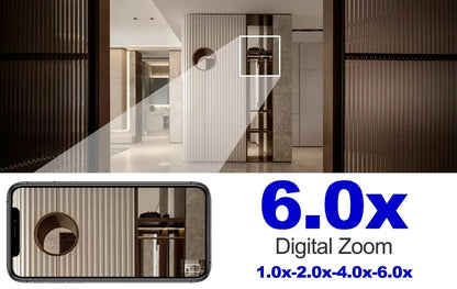 Caméra de sécurité intérieure ANSVICAM Tuya 6MP HD 5G WiFi avec zoom 6x, moniteur pour bébé, vision nocturne, détection automatique de mouvement, audio bidirectionnel