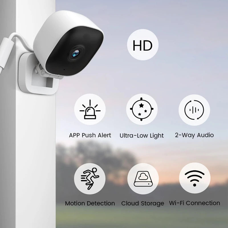 Nouvelle caméra WiFi pour fenêtre, vision nocturne couleur IP65, caméra de sécurité intérieure, remplace la caméra extérieure, surveillance par fenêtre