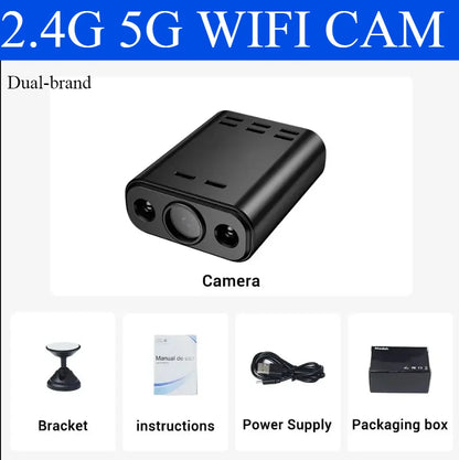 Mini caméra de sécurité intérieure 5MP, Vision nocturne, autonomie de la batterie 4H, alertes de détection de mouvement, stockage SD/Cloud, contrôle par application pour téléphone, caméra pour bébé