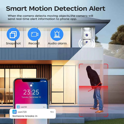 Caméra Extérieure PTZ WiFi 5G JOOAN - 4K/8MP Double Objectif, Zoom 5X, IA, IP66