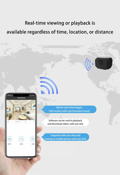 Mini caméra de sécurité WiFi 4K HD, surveillance intérieure intelligente pour la maison, avec application de surveillance à distance, design léger et portable