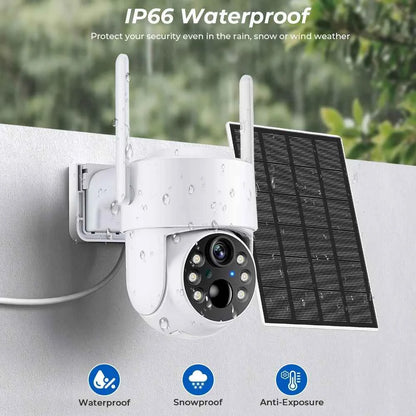 Caméra Solaire PTZ WiFi Extérieure iCsee 4MP - Batterie Intégrée, Longue Autonomie, Vision Nocturne