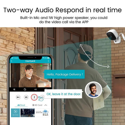 Nouvelle caméra WiFi pour fenêtre, vision nocturne couleur IP65, caméra de sécurité intérieure, remplace la caméra extérieure, surveillance par fenêtre