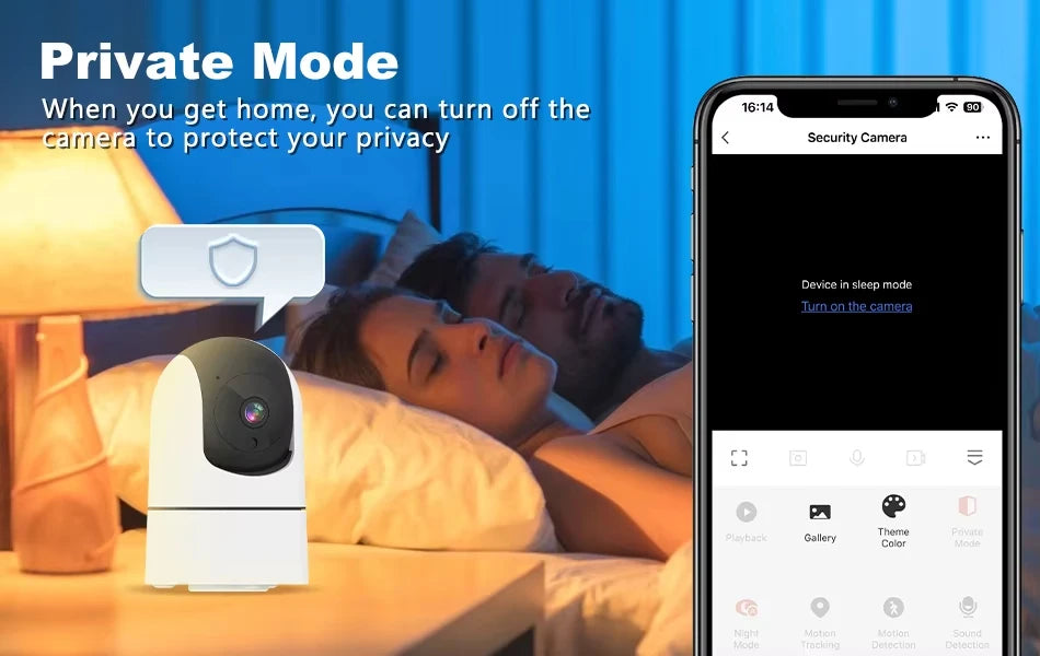 Caméra de sécurité intérieure ANSVICAM Tuya 6MP HD 5G WiFi avec zoom 6x, moniteur pour bébé, vision nocturne, détection automatique de mouvement, audio bidirectionnel