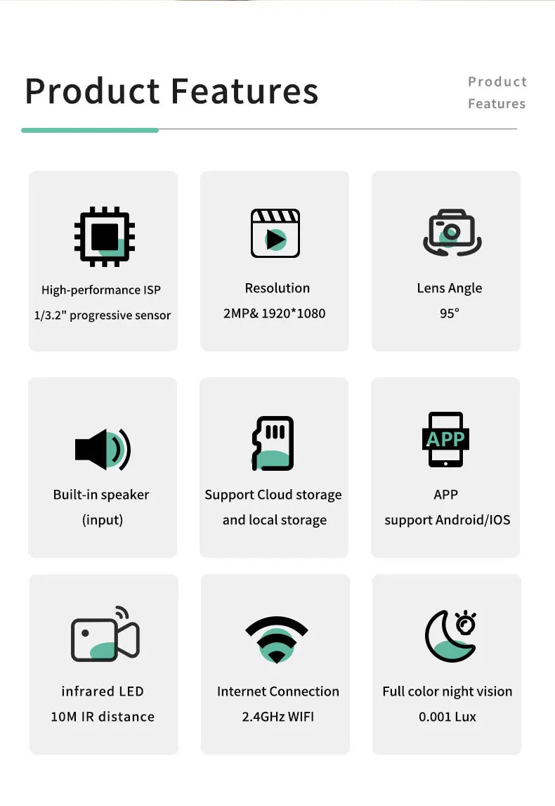Caméra de sécurité intérieure 4K, audio bidirectionnel, webcam WiFi 2.4G, maison intelligente, surveillance vidéo 8MP, détection de mouvement, vision nocturne IR