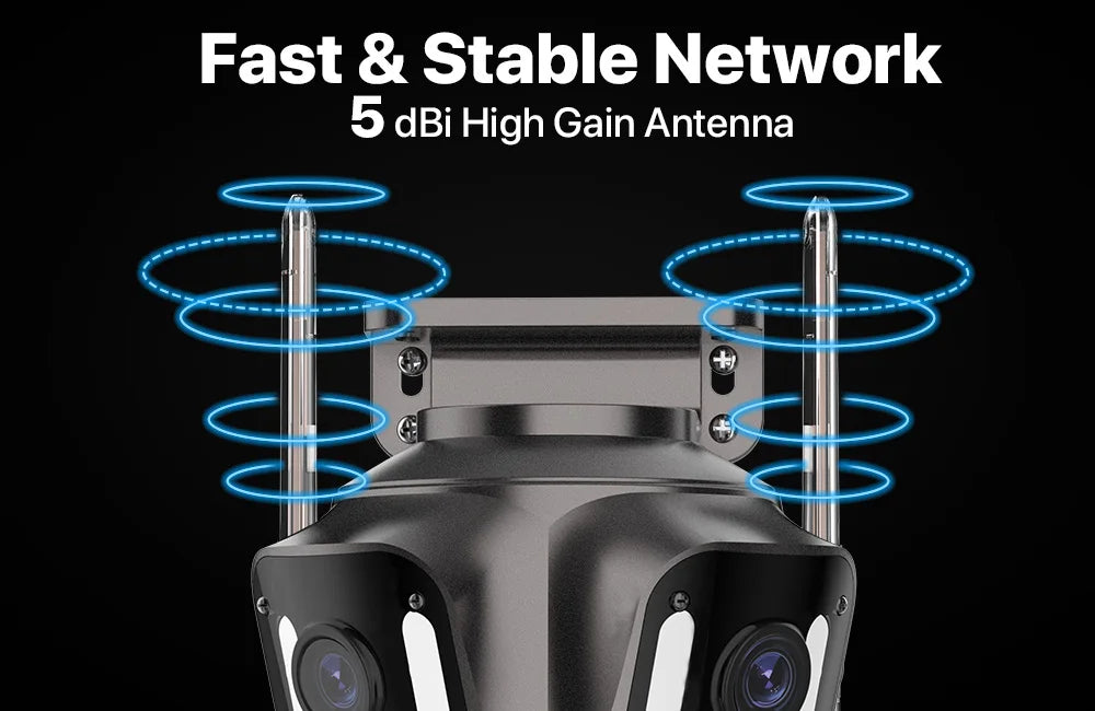 Caméra IP WIFI à trois écrans pour l'extérieur, 4K, double objectif, PTZ, détection humaine Ai, étanche IP66, vidéosurveillance, sécurité, iCsee