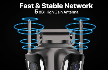 Caméra IP WIFI à trois écrans pour l'extérieur, 4K, double objectif, PTZ, détection humaine Ai, étanche IP66, vidéosurveillance, sécurité, iCsee