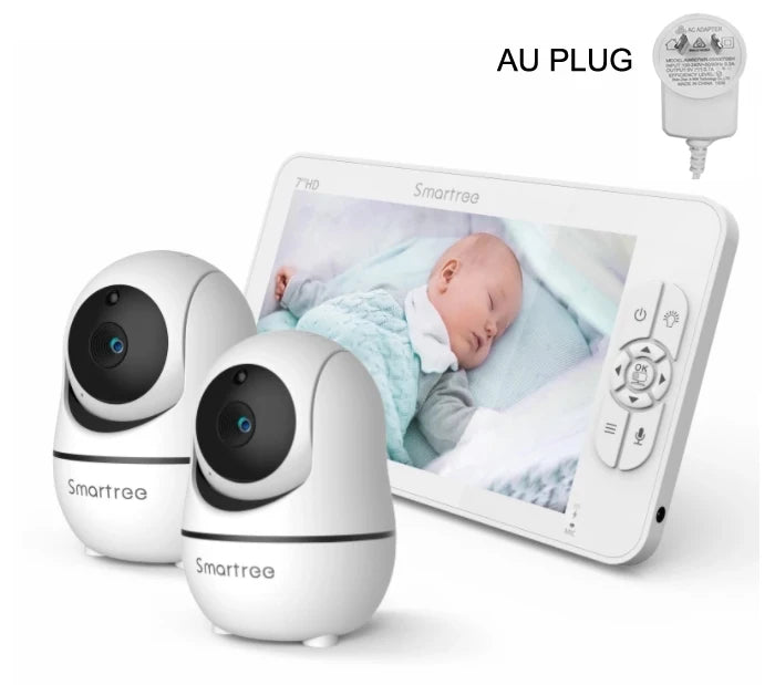Moniteur Bébé 7" 1080P - 2 Caméras Écran Divisé