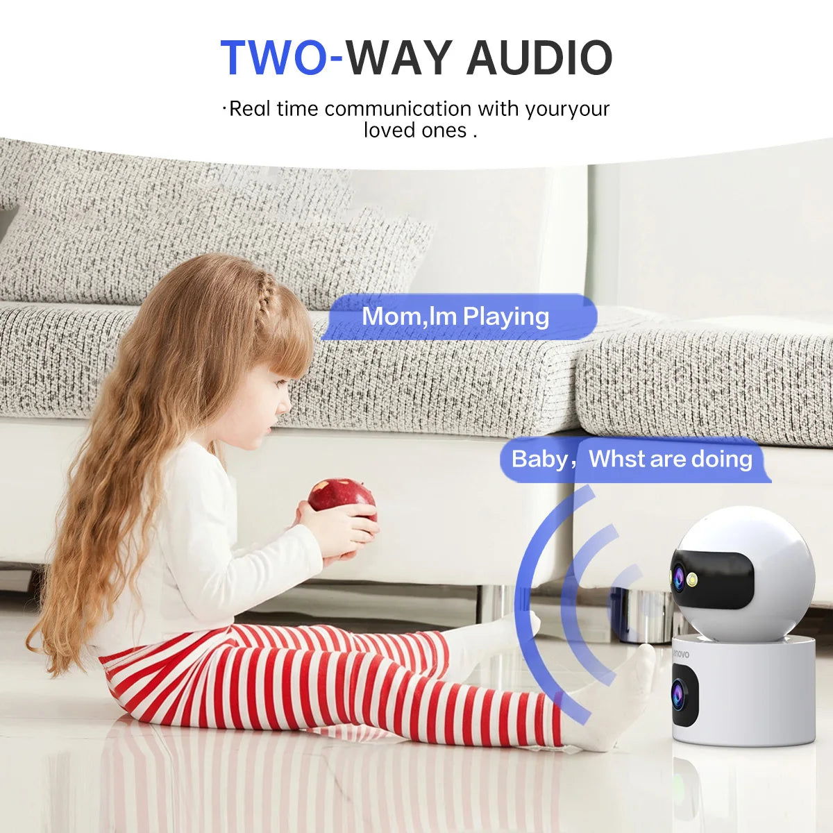 Lenovo-Caméra de surveillance IP sans fil, moniteur de sécurité pour bébé, suivi automatique, caméra de vidéosurveillance intelligente, WiFi 5G, 4K, objectif touriste, maison