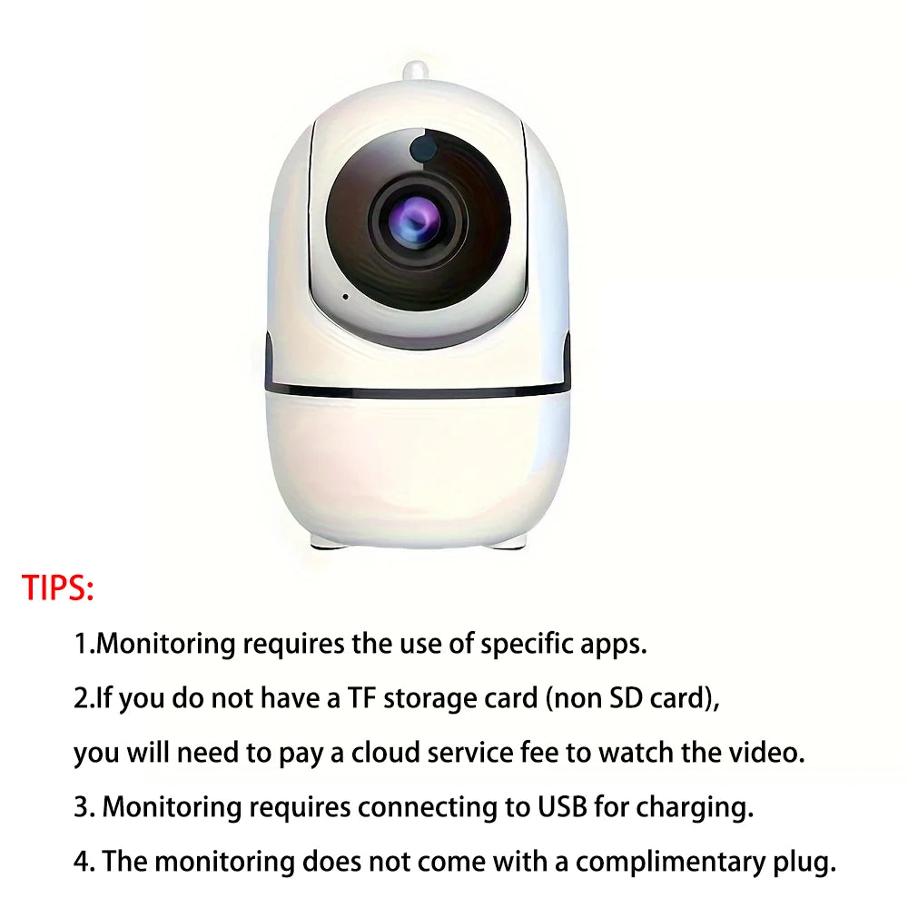 Caméra de sécurité intérieure, caméra panoramique 1080p avec détection et suivi de mouvement, audio bidirectionnel (Wi-Fi 2,4 GHz uniquement)