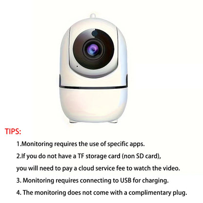 Caméra de sécurité intérieure, caméra panoramique 1080p avec détection et suivi de mouvement, audio bidirectionnel (Wi-Fi 2,4 GHz uniquement)