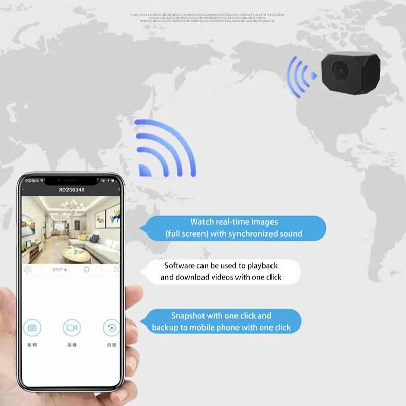 Mini caméra de sécurité WiFi 4K HD, surveillance intérieure intelligente pour la maison, avec application de surveillance à distance, design léger et portable