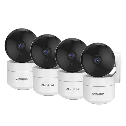 AMOROM 2K caméra intérieure 5/2.4G Wi-Fi maison Vision nocturne caméra de sécurité caméra rotative à 360 degrés AI détection de mouvement caméra IP