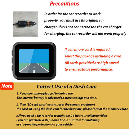Pack dashcam 1080P IPS trois caméras câbles supports
