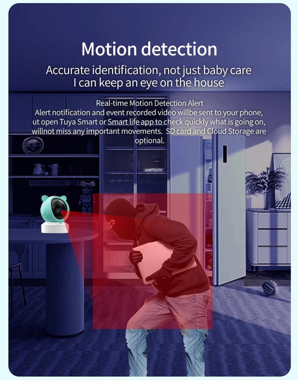 Bébé moniteur 2K haute définition WiFi télécommande application mobile