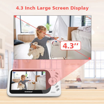 Moniteur Bébé 4.3" - Caméra Panoramique Sans Fil