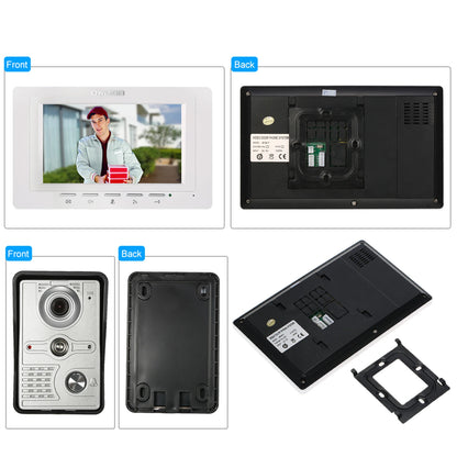 Caméra extérieure IR-CUT, sonnette vidéo filaire de 7 pouces, moniteur intérieur, interphone visuel, Audio bidirectionnel, déverrouillage à distance, visiophone