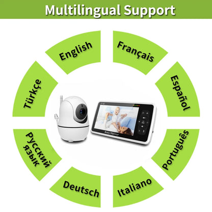 Moniteur Bébé 5" Batterie 22H - Zoom 4X Portée 300m