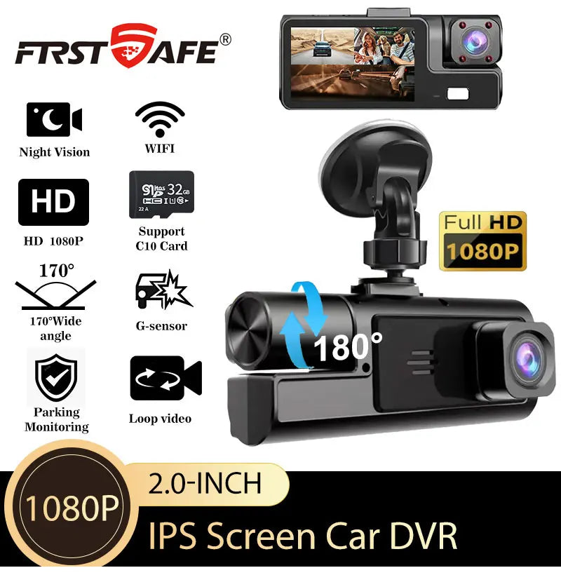 Mini Dashcam WiFi 3 Canaux - 1080P