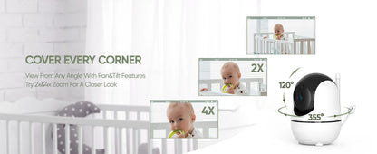 Moniteur Bébé 7" 1080P - 2 Caméras Écran Divisé