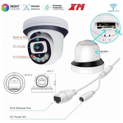 Caméra de sécurité IP 8MP Wifi Surveillance intérieure Protection à domicile CCTV 4/5MP dôme sans fil Camara vidéo intérieure Wi-Fi XM ICSee Ca