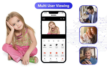 Caméra de sécurité intérieure ANSVICAM Tuya 6MP HD 5G WiFi avec zoom 6x, moniteur pour bébé, vision nocturne, détection automatique de mouvement, audio bidirectionnel