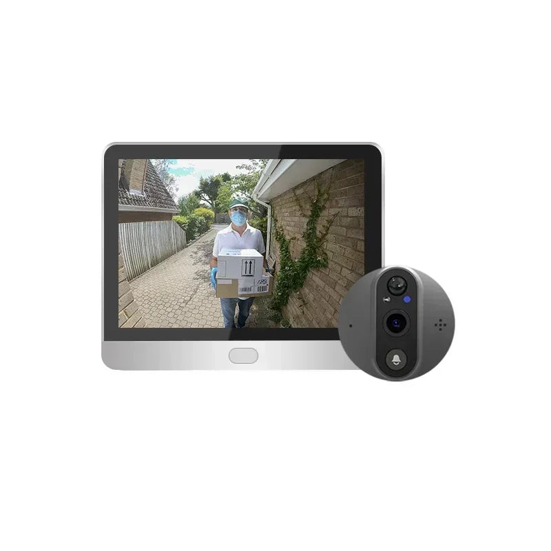 Caméra de sonnette LCD 4.3 pouces, caméra vidéo visuelle pour maison et extérieur, détecteur de porte numérique, WiFi 1080P 2.4G, sonnette électronique