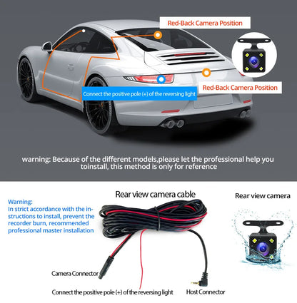 Dashcam 1080P WiFi - Vue Avant/Arrière