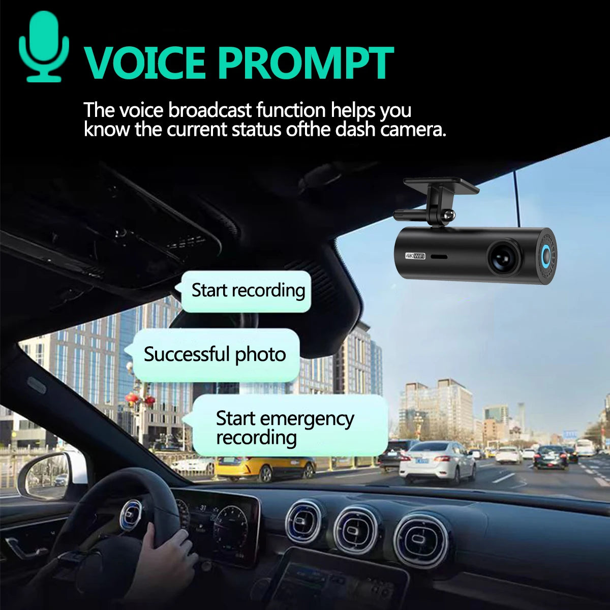 Mini dashcam 4K installation discrète pare-brise compact
