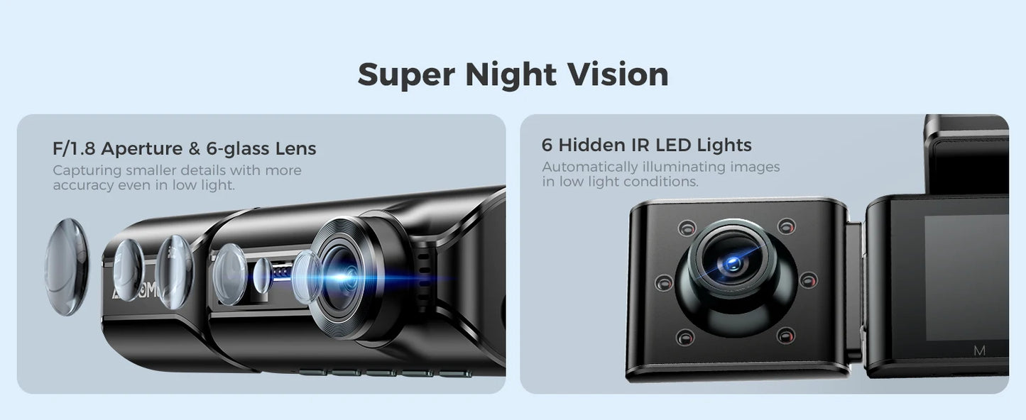 M550 Pro Dashcam 4K - GPS WiFi 3 Canaux