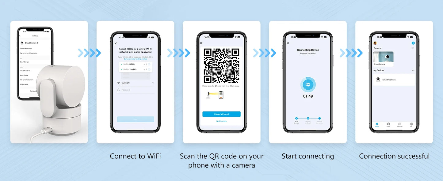 AMOROM 2K caméra intérieure 5/2.4G Wi-Fi maison Vision nocturne caméra de sécurité caméra rotative à 360 degrés AI détection de mouvement caméra IP