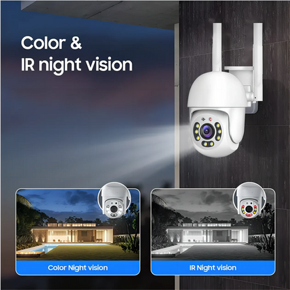 Caméra Extérieure PTZ Tuya WiFi 5G 4MP - IP66, Vision Nocturne, Détection Mouvement, Sans Fil