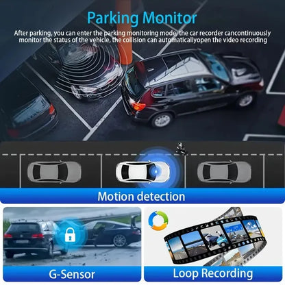 Pack dashcam 1080P WiFi caméra arrière câbles support
