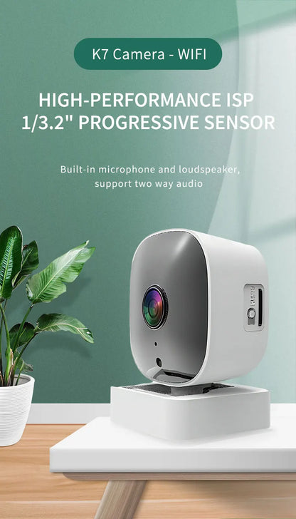 Caméra de sécurité intérieure 4K, audio bidirectionnel, webcam WiFi 2.4G, maison intelligente, surveillance vidéo 8MP, détection de mouvement, vision nocturne IR