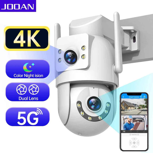 Caméra Extérieure PTZ WiFi 5G JOOAN - 4K/8MP Double Objectif, Zoom 5X, IA, IP66